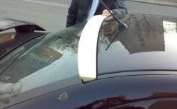 4 599 р. Козырёк на заднее стекло CT  Mitsubishi Lancer  10 (2007-2017) (Неокрашенный). Увеличить фотографию 2