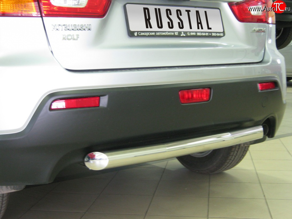 15 999 р. Защита заднего бампера (Ø63 мм, нержавейка) Russtal  Mitsubishi ASX (2010-2012)