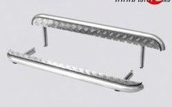 Защита порогов 63,5 мм с алюминиевым листом Металл-Дизайн Лада Нива 4х4 2121 3 дв. дорестайлинг (1977-2019)