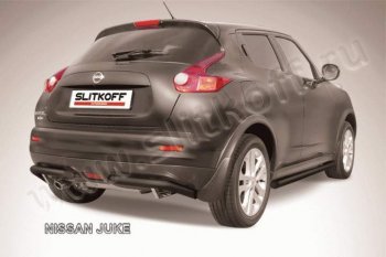 5 899 р. Защита заднего бампера Slitkoff (d57, 4WD)  Nissan Juke  1 YF15 (2010-2020) (Цвет: серебристый). Увеличить фотографию 1