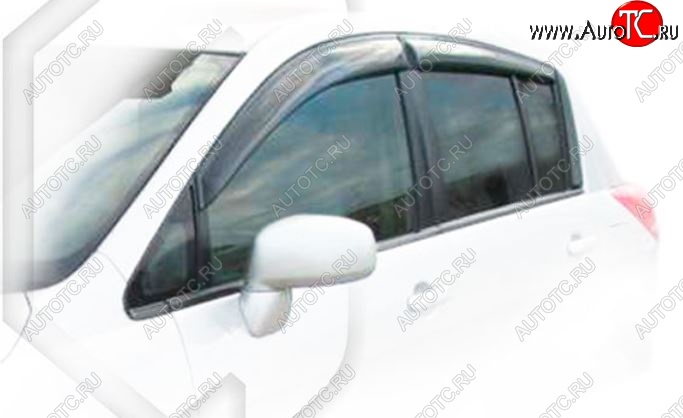 2 169 р. Дефлектора окон (правый руль) CA-Plastiс  Nissan Tiida  1 хэтчбэк (2004-2007) (Classic полупрозрачный, Без хром.молдинга)