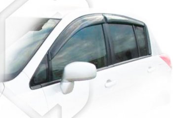 2 399 р. Дефлектора окон (левый руль) CA-Plastic  Nissan Tiida  1 хэтчбэк (2004-2007) (Classic полупрозрачный, Без хром.молдинга). Увеличить фотографию 1