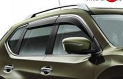 2 499 р. Комплект дефлекторов окон SkyLine (хром молдинг) Nissan X-trail 3 T32 рестайлинг (2017-2022). Увеличить фотографию 1