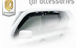 2 169 р. Комплект дефлекторов окон (ветровиков) 4 шт. CA Plastic (полупрозрачные)  Nissan X-trail  2 T31 (2007-2011) (Classic полупрозрачный, Без хром.молдинга, Крепление скотч). Увеличить фотографию 1