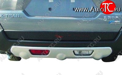 2 849 р. Накладка на задний бампер CT  Nissan X-trail  2 T31 (2007-2011) (Неокрашенная)