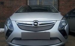 1 539 р. Нижняя сетка на бампер Russtal (хром)  Opel Zafira  С (2011-2016). Увеличить фотографию 2