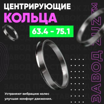 Алюминиевое центровочное кольцо (4 шт) ЗУЗ 63.4 x 75.1 Volvo V60 (2010-2018) 