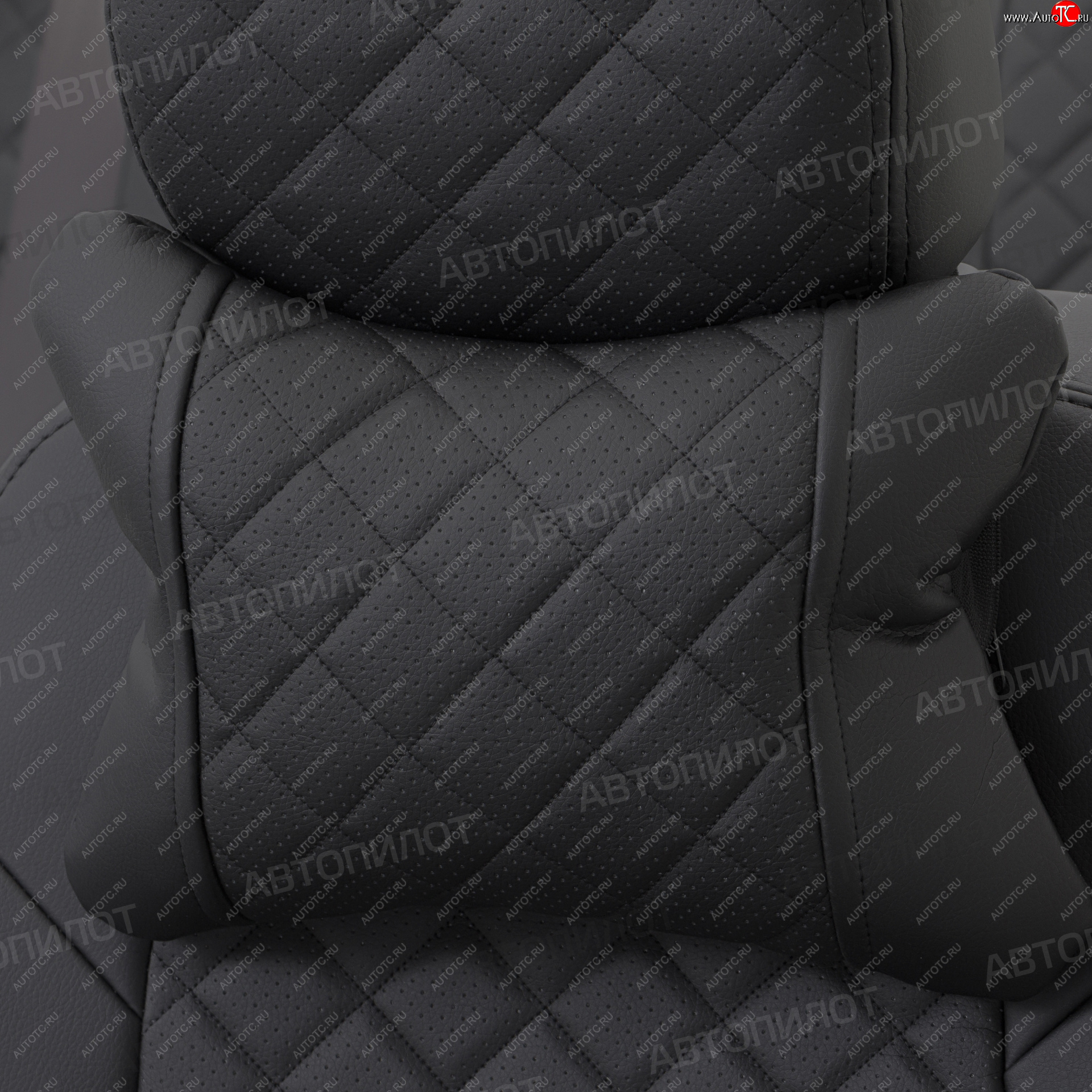 619 р. Подушки под шею (2 шт., экокожа) Автопилот Ромб Mazda 6 GJ дорестайлинг седан (2012-2015) (черный)
