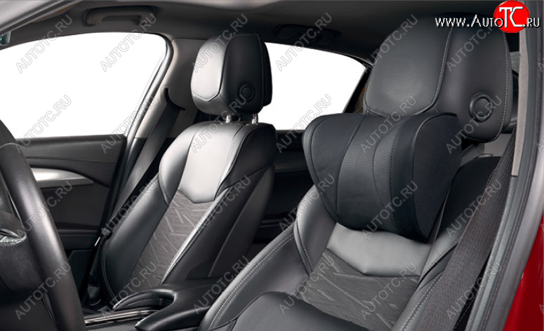 2 049 р. Подушки под шею (экокожа Люкс/ Поролон Мемори, 2 шт.) Автопилот BC01 Chevrolet Epica V250 (2006-2012) (черный)