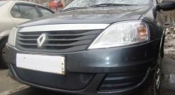 2 199 р. Защитная сетка на бампер Russtal (черная)  Renault Logan  1 (2004-2010). Увеличить фотографию 1