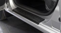 1 699 р. Накладки на порожки автомобиля RA  Renault Logan  2 (2014-2024) (Комплект (4 шт.)). Увеличить фотографию 1