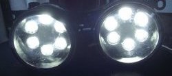 2 179 р. Разработка и создание уникальных дневных ходовых огней LED АвтоТК Alfa Romeo 145 930A дорестайлинг (1994-1999) (4 LED/модуль, Цвет свечения: холодный белый, Выключение ДХО при габаритах, Взамен ПТФ). Увеличить фотографию 2