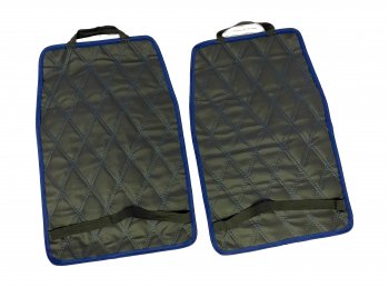 889 р. Защитные чехлы (68х45 см) Швейка ST Незапинайка BYD F3 седан (2005-2014) (Черный ромб, двойная синяя строчка). Увеличить фотографию 2