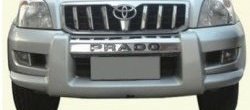 19 449 р. Накладка на передний бампер CT  Toyota Land Cruiser Prado  J120 (2002-2009) (Неокрашенная). Увеличить фотографию 1