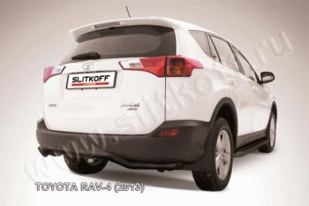 7 199 р. Защита задняя Slitkoff Toyota RAV4 XA40 5 дв. дорестайлинг (2012-2015) (Цвет: серебристый). Увеличить фотографию 1