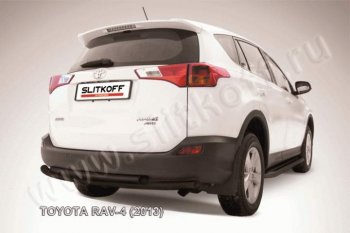 5 999 р. Защита задняя Slitkoff Toyota RAV4 XA40 5 дв. дорестайлинг (2012-2015) (Цвет: серебристый). Увеличить фотографию 1