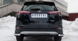 12 999 р. Защита заднего бампера (Ø63 мм уголки, нержавейка) Russtal Toyota RAV4 XA40 5 дв. рестайлинг (2015-2019). Увеличить фотографию 1