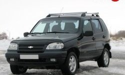 5 299 р. Рейлинги АПС L  Chevrolet Niva  2123 (2002-2008), Лада 2123 (Нива Шевроле) (2002-2008) (Башмак черный, рейлинг серый). Увеличить фотографию 1