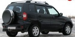 5 299 р. Рейлинги АПС L  Chevrolet Niva  2123 (2002-2008), Лада 2123 (Нива Шевроле) (2002-2008) (Башмак черный, рейлинг серый). Увеличить фотографию 4