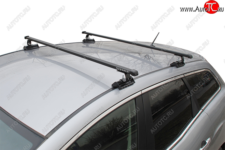 2 979 р. Универсальный багажник на крышу с винтовым соединением предусмотренным автопроизводителем Муравей C-15 BMW X5 E70 дорестайлинг (2006-2010) (стандарт 110 см)