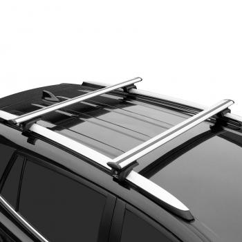 8 399 р. Багажник в сборе LUX Элегант Chevrolet Lacetti седан (2002-2013) (поперечины аэро-трэвэл, длина 130 см серые). Увеличить фотографию 2