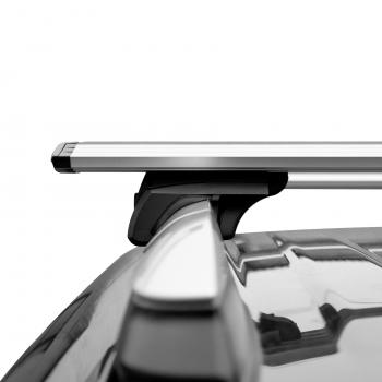 8 399 р. Багажник в сборе LUX Элегант SSANGYONG Actyon дорестайлинг (2010-2013) (поперечины аэро-трэвэл, длина 130 см серые). Увеличить фотографию 3