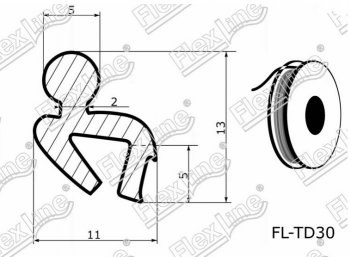 187 р. Универсальный уплотнитель (подложка) FlexLine (13 mm, 1 погонный метр) Mitsubishi Lancer 10 седан дорестайлинг (2007-2010). Увеличить фотографию 2