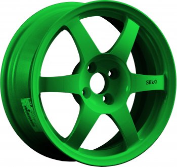 9 849 р. Кованый диск Slik Classik 6.5x16 (Зеленый) Лада Ока 1111 (1988-2008) 3x98.0xDIA60.0xET40.0 (Цвет: Зеленый). Увеличить фотографию 1