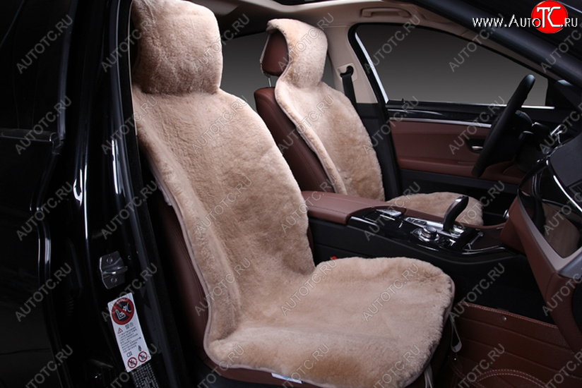 5 949 р. Накидка на переднее сиденье AUTOPILOT Короткий ворс (1 шт., овчина, цельная шкура, класс А) Mazda 6 GJ дорестайлинг седан (2012-2015) (Темно бежевый)
