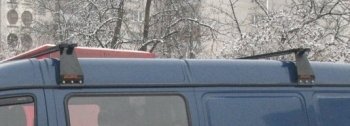 Багажник на водосток Атлант (на высокую крышу усиленный, 2 стойки + 2 поперечины длиной 1700 мм, полукомплект) Buick GL8 минивэн дорестайлинг (1999-2005)