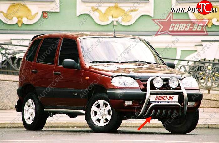 10 124 р. Защита переднего бампера Souz-96 (d60)  Chevrolet Niva  2123 (2002-2008), Лада 2123 (Нива Шевроле) (2002-2008)