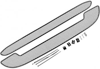 2 589 р. Сетка в воздухозаборник бампера Cross Arbori (10 мм)  Лада Калина  2194 универсал (2014-2018) (Хром). Увеличить фотографию 1