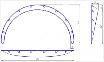 Универсальные накладки на колёсные арки RA (70 мм) Лада Калина 1117 универсал (2004-2013)  (Глянец: 4 шт. (2 мм))